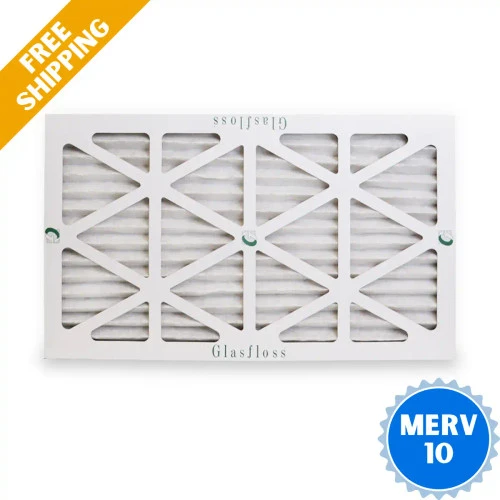 13x21-1/2x1 MERV 10 Glasfloss Pleated Air Filter - Box Of 12 - Made In USA -Air Hvac Refrigeration Sale Shop 13x21 1
