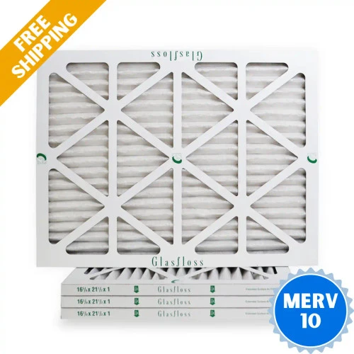 16-3/8x21-1/2x1 MERV 10 Glasfloss Pleated Air Filter - Box Of 4 - Made In USA -Air Hvac Refrigeration Sale Shop 16 3 8x21 1