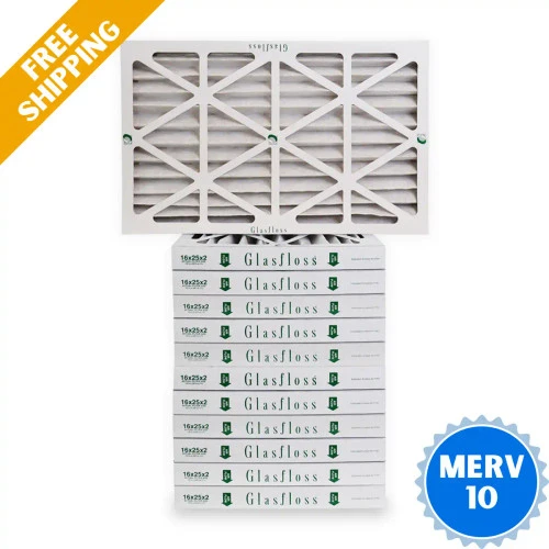 16x25x2 Air Filter Glasfloss ZL Series MERV 10 - Box Of 12 -Air Hvac Refrigeration Sale Shop