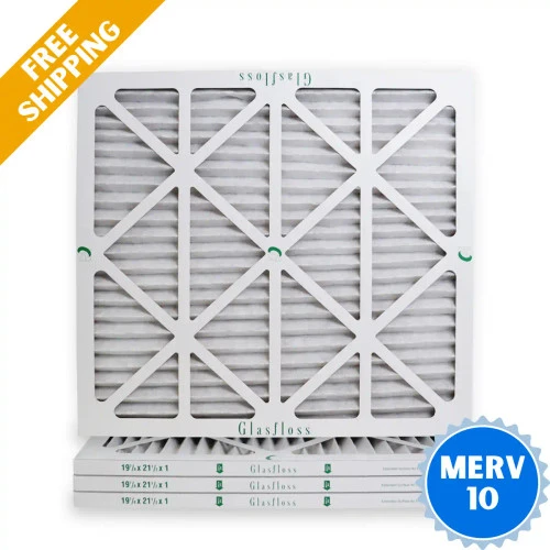 19-7/8x21-1/2x1 MERV 10 Glasfloss Pleated Air Filter - Box Of 4 - Made In USA -Air Hvac Refrigeration Sale Shop 19 7 8x21 1